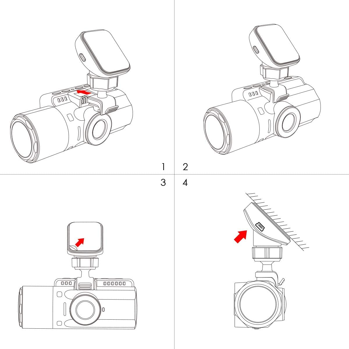 Vantrue N4, N2S, X4S, N1P(2023) Dash Cam GPS Receiver Module Type C USB Port Adhesive Mount for Windows and Mac image number 5