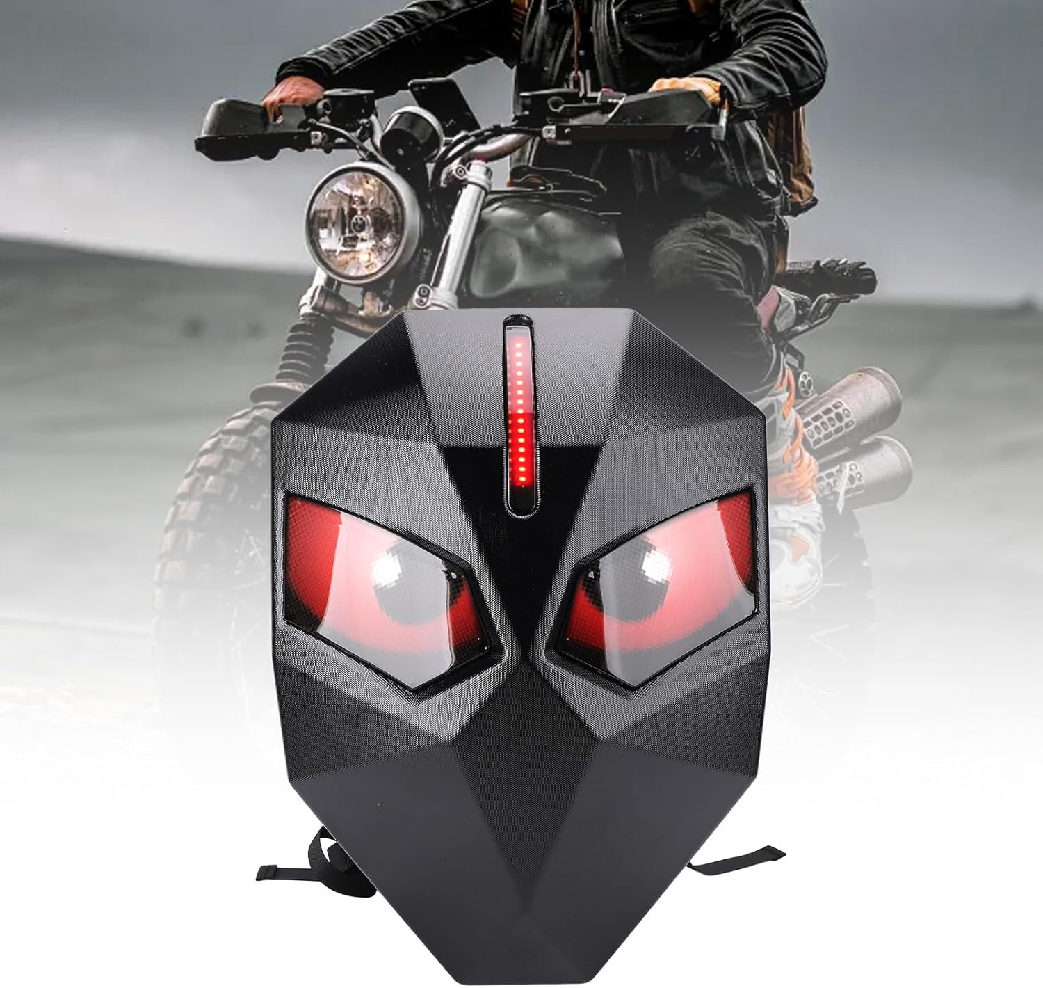 LED Motorcycle Backpack, Waterproof Hard Shell LED Backpack with Programmable Full Color Screen, Large Capacity Laptop Backpack, Knight Backpack for Travelling, Camping, Cycling image number 5