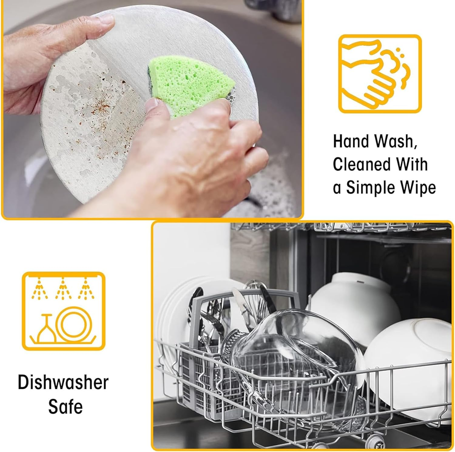 Stainless Steel Burger Press, 5.5 Inch round Burger Smasher, Non-Stick Smooth Hamburger Press Flat Bottom, with Wood Handle, Bacon Press, Grill Press Perfect for Flat Top Griddle Grill Cooking image number 2