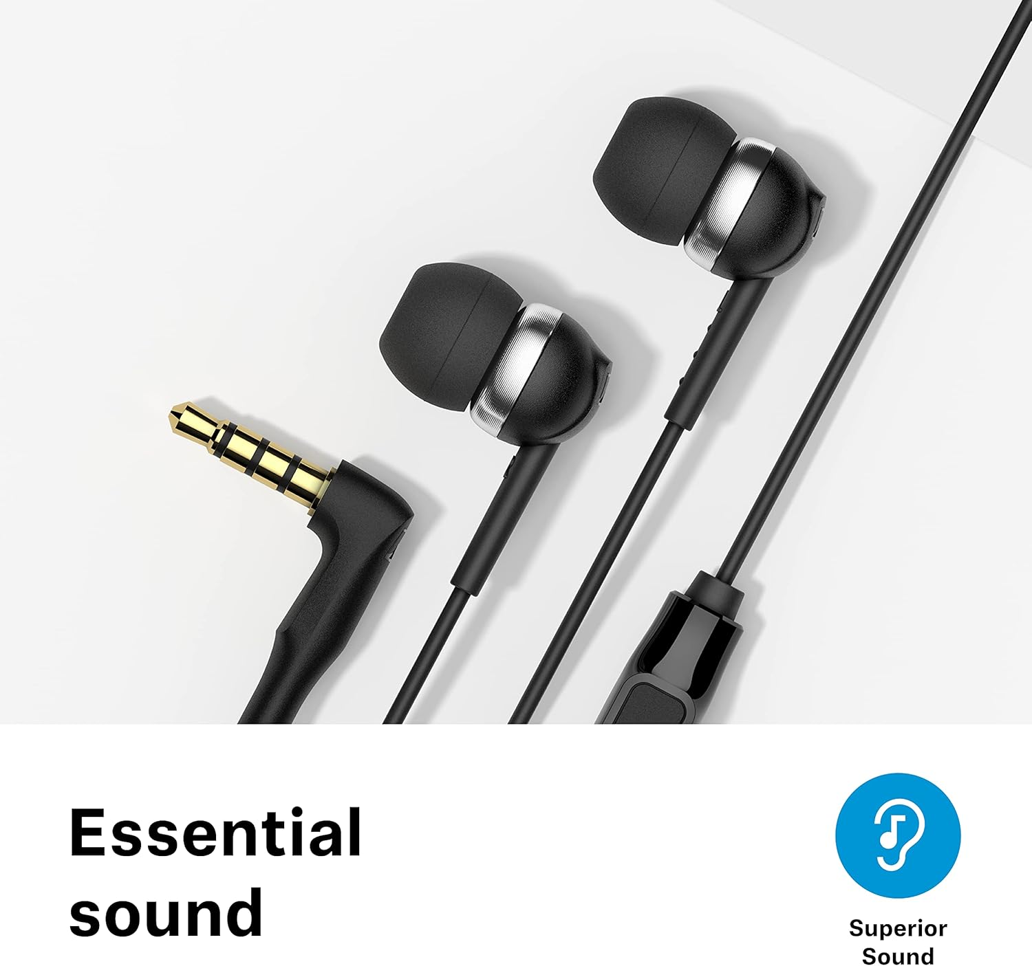 Sennheiser CX 80S In-Ear Headphones with In-Line One Button Remote - Black image number 1