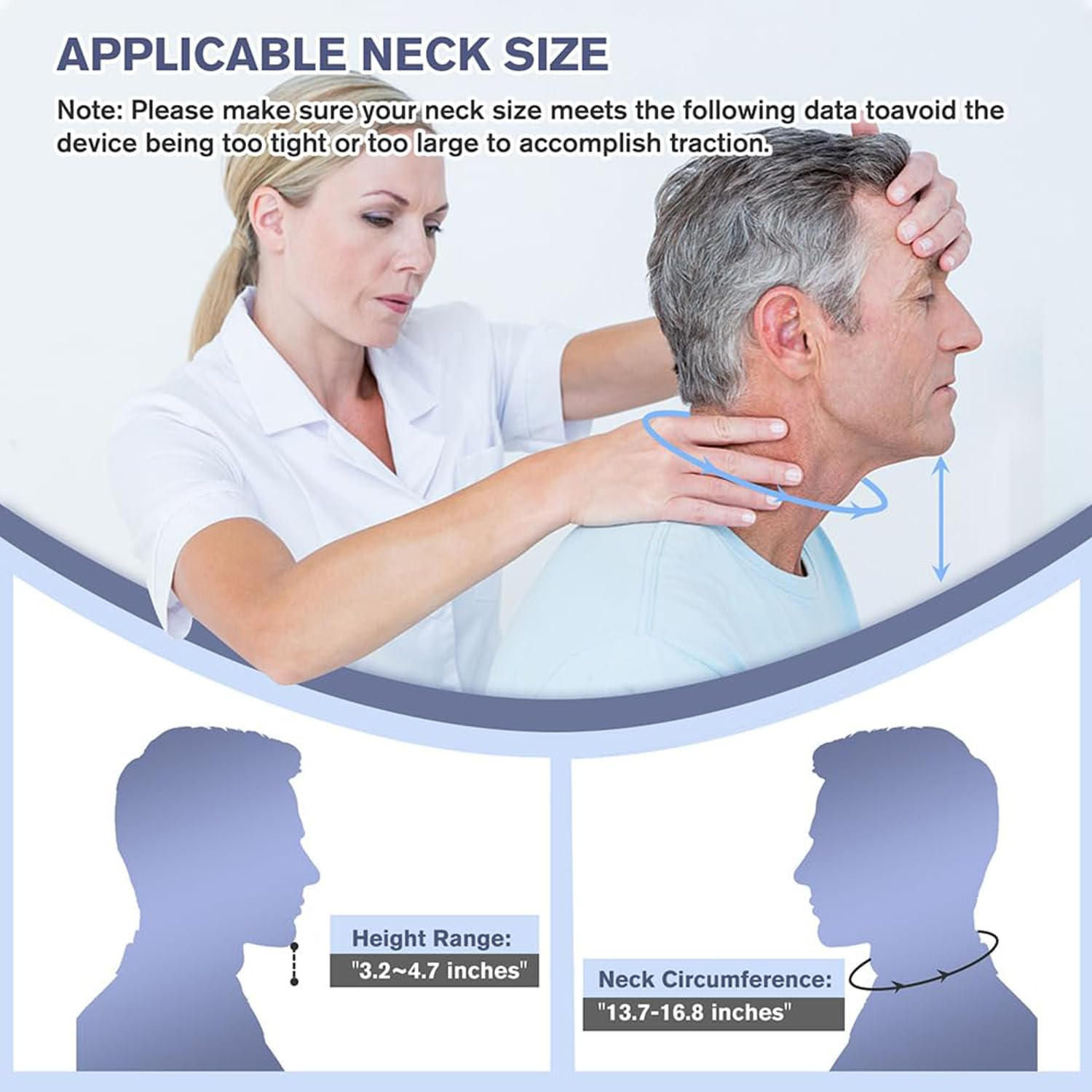 Cervical Neck Traction Devices for Home Use, Adjustable Air Pump Inflatable Cervical Neck Stretcher, Cerviflex Electric Device for Neck Pain & Shoulder Relief, Cervical Traction Device (White) image number 4