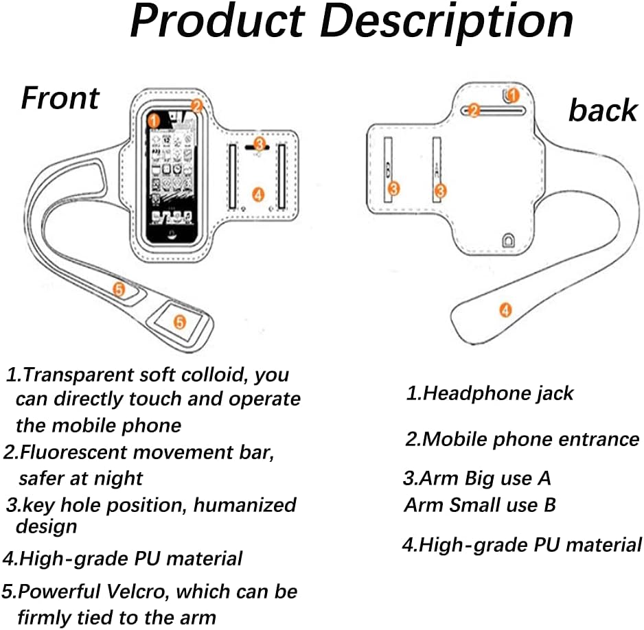 Sport Armband Mobile Phone, Armband Arm Pocket, Sport Armband Mobile Phone Case, Sweatproof Running Armband for Iphone, Huawei, Xiaomi, LG, Samsung Galaxy Smartphone, up to 6.5 " image number 1