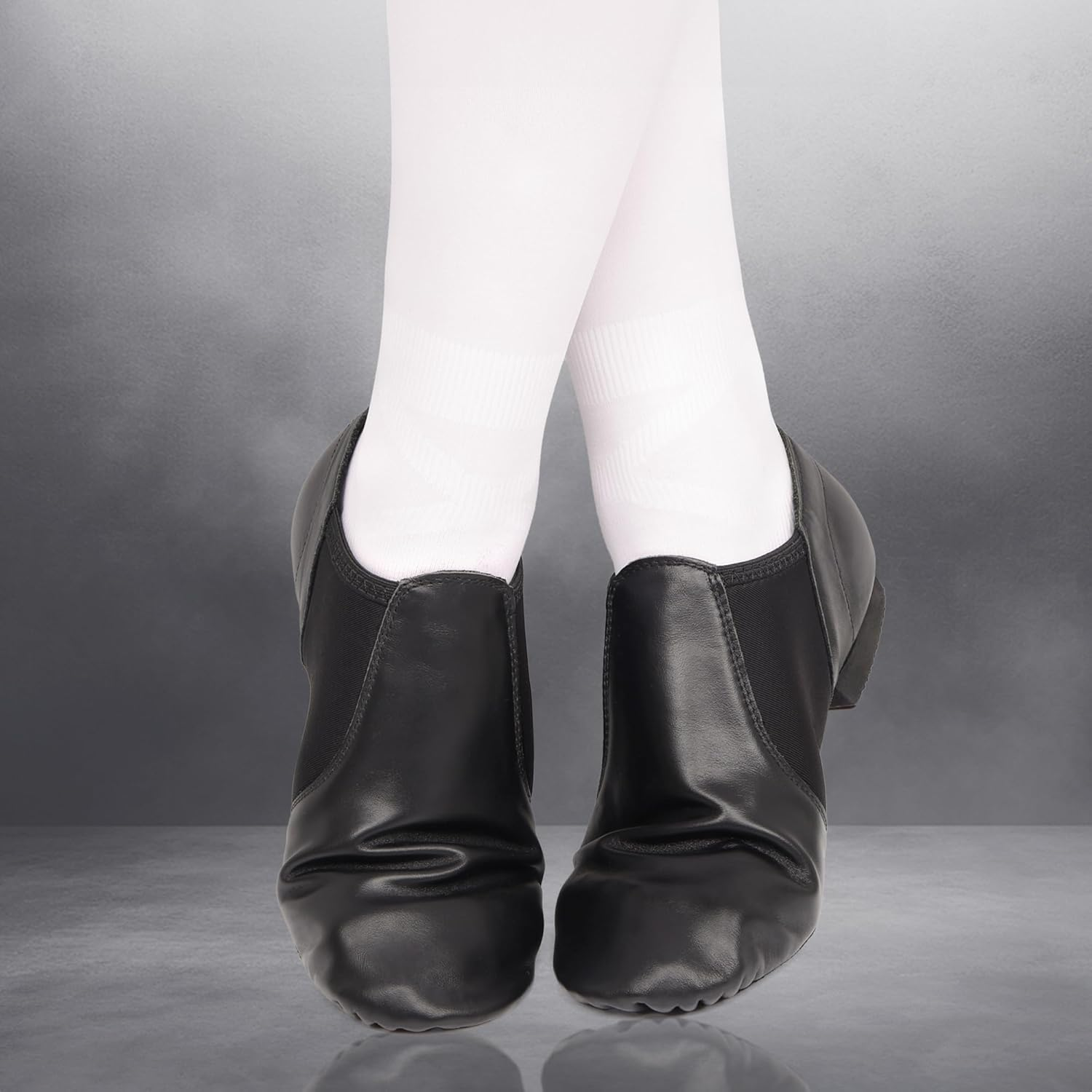 Gangchiguo Jazz Shoes for Girls Women Men Slip on Dance Shoes,Leather Upper Split Sole Jazz Dance Shoes for Kids image number 2