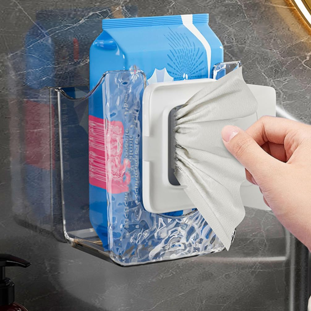 Bathroom Wall Storage Box Kitchen Wipes Storage Box Wall-Mounted Tissue Holder Space-Saving Modern Design image number 4