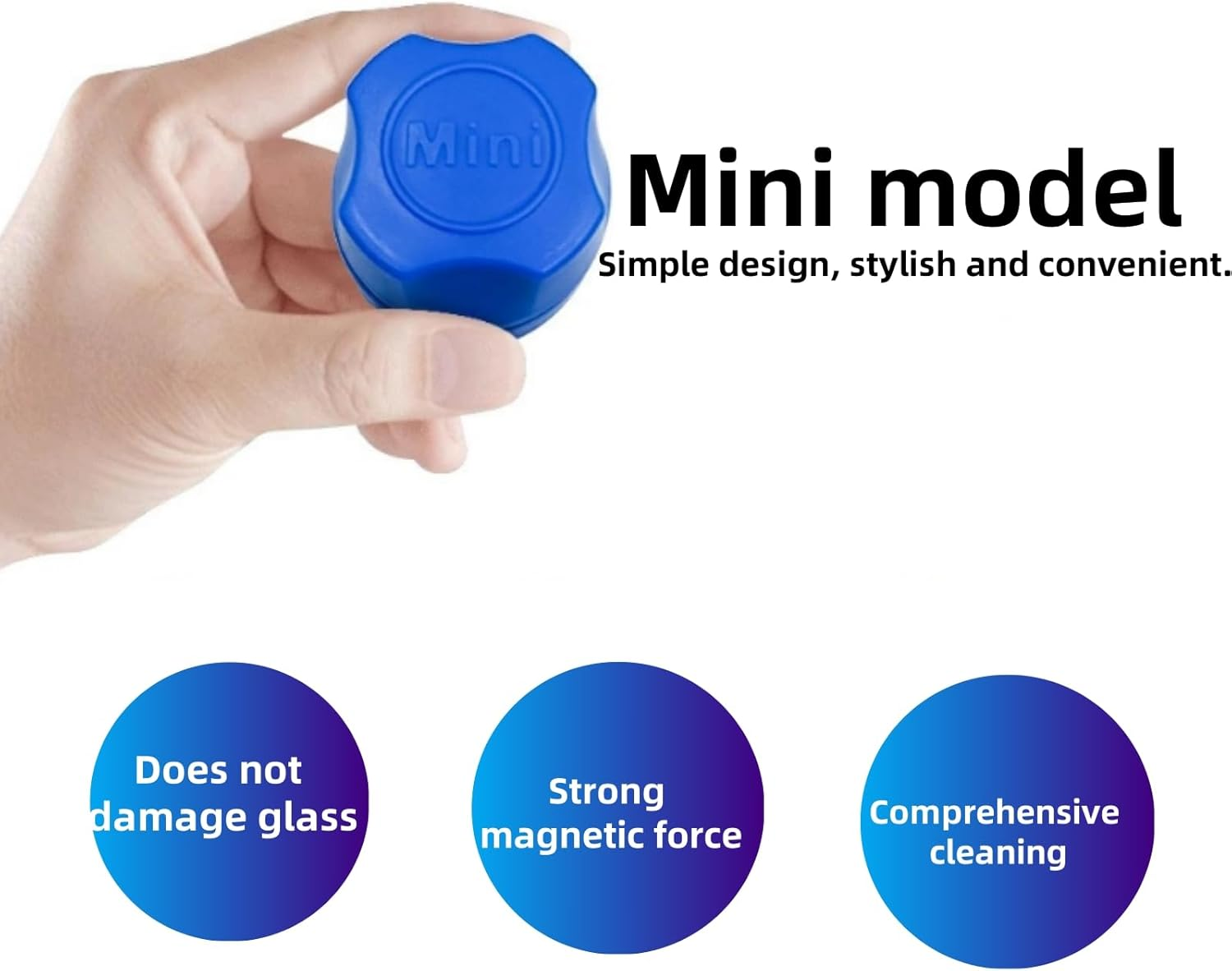 Suytvenxau 2 Pack Mini Magnetic Fish Tank Cleaner, Aquarium Glass Cleaner Brush (Suitable Thickness 3-4MM) &ndash; Strong Magnetic No-Scratch Scraper for Small Acrylic Tanks (Blue) image number 3