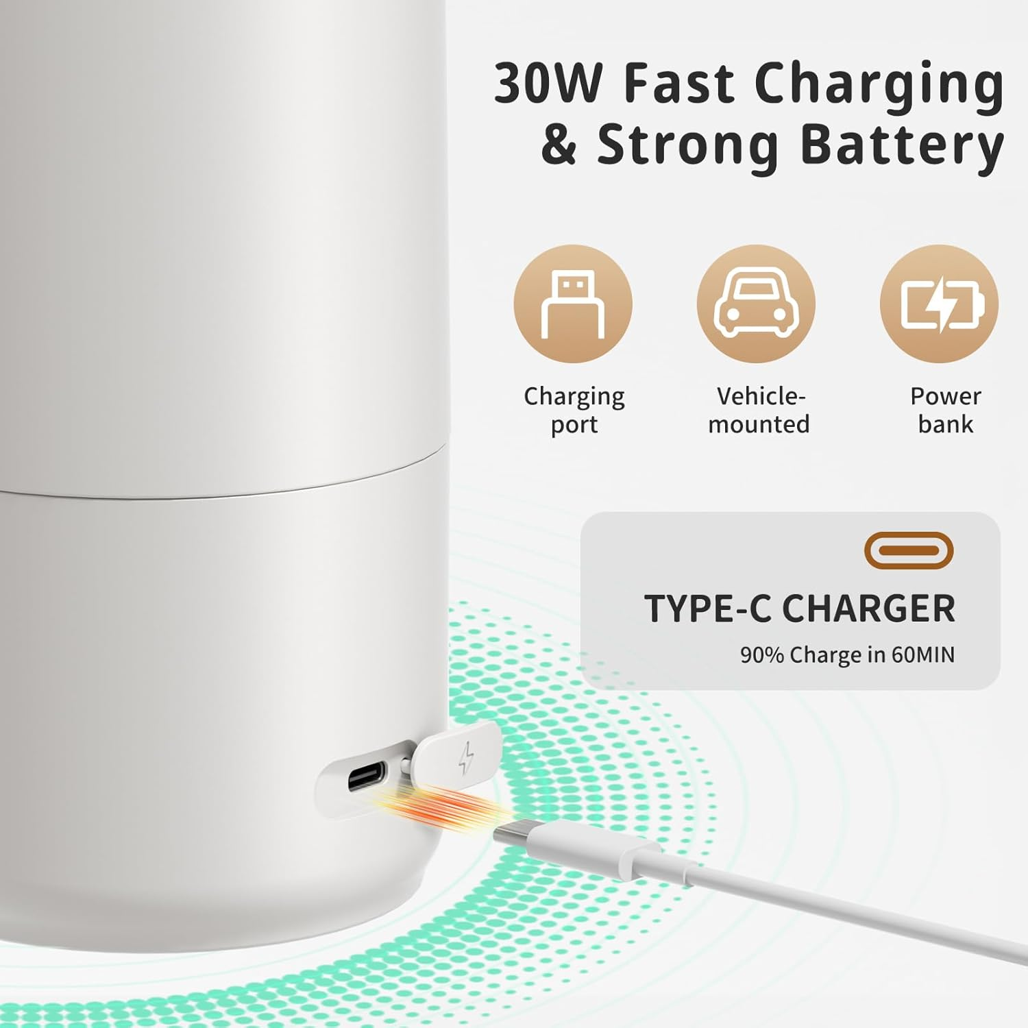 Portable Milk Warmer, 500Ml Large Capacity Dual Heating Modes for Breast Milk & Water, IPX6 and Fast Charging Battery, Baby Essentials Suitable for Travel Car