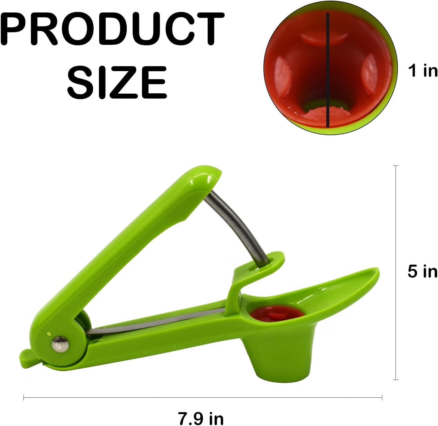 Cherry Pitter Tool, Olive Pitter and Fruit Pit Corer Remover Tool, Portable Kitchen Tool with Space-Saving Lock Design for Making Jam (Green) image number 1