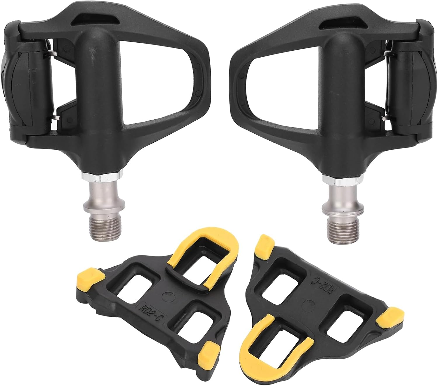 Bike Pedals, Mountain Bike Pedals of 9/16 Inch, Pedals with Removable Spanner and 1 Pair Lock Cleat, Wide Paltform and Lightweight of Fooker Pedals