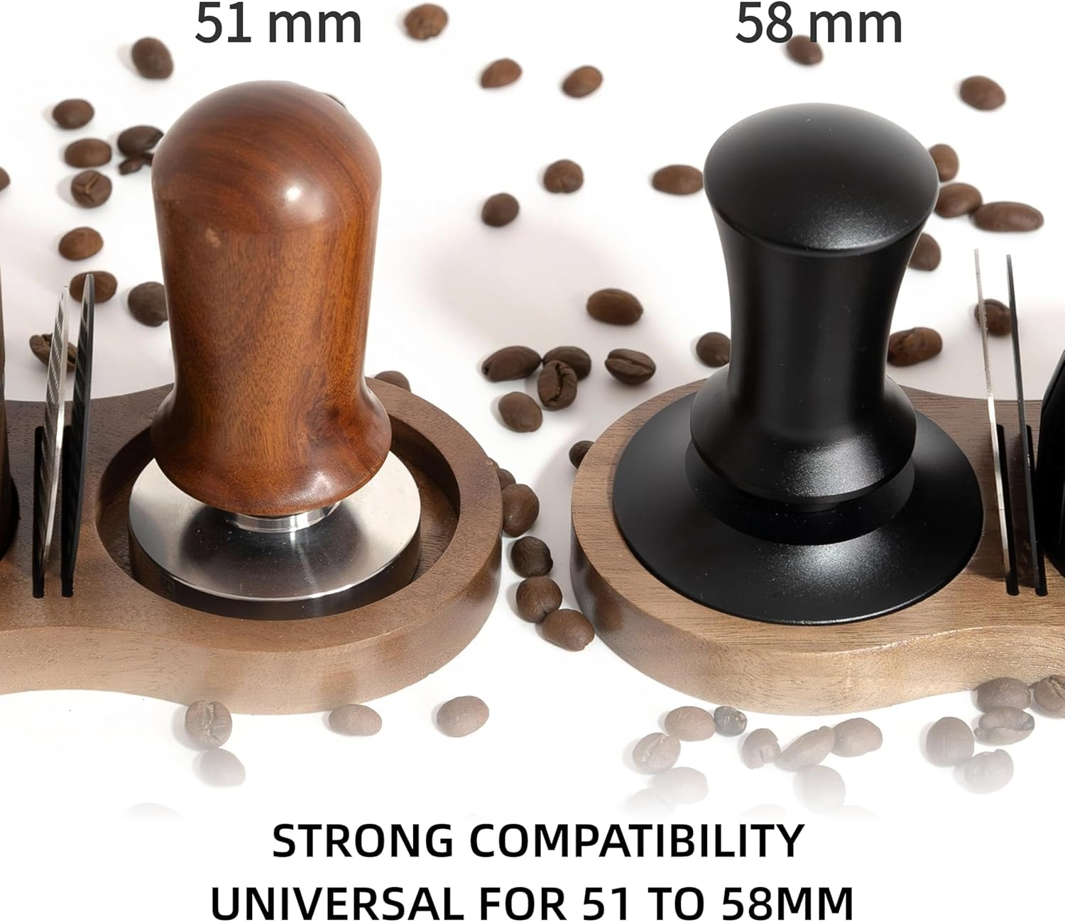NEOUZA Coffee Tamper Stand Holder for Tamper, Distribution Tool, Puck Screen, Walnut Wood,51Mm 53Mm 58Mm Universal image number 3