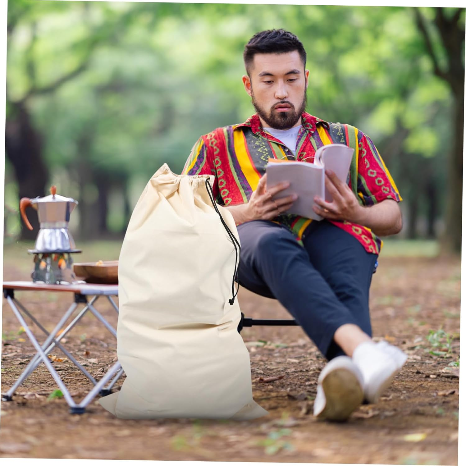 GOOHOCHY Large Storage Camping Bag Drawstring Closure Laundry Bag for Outdoor Hunting Travel image number 2