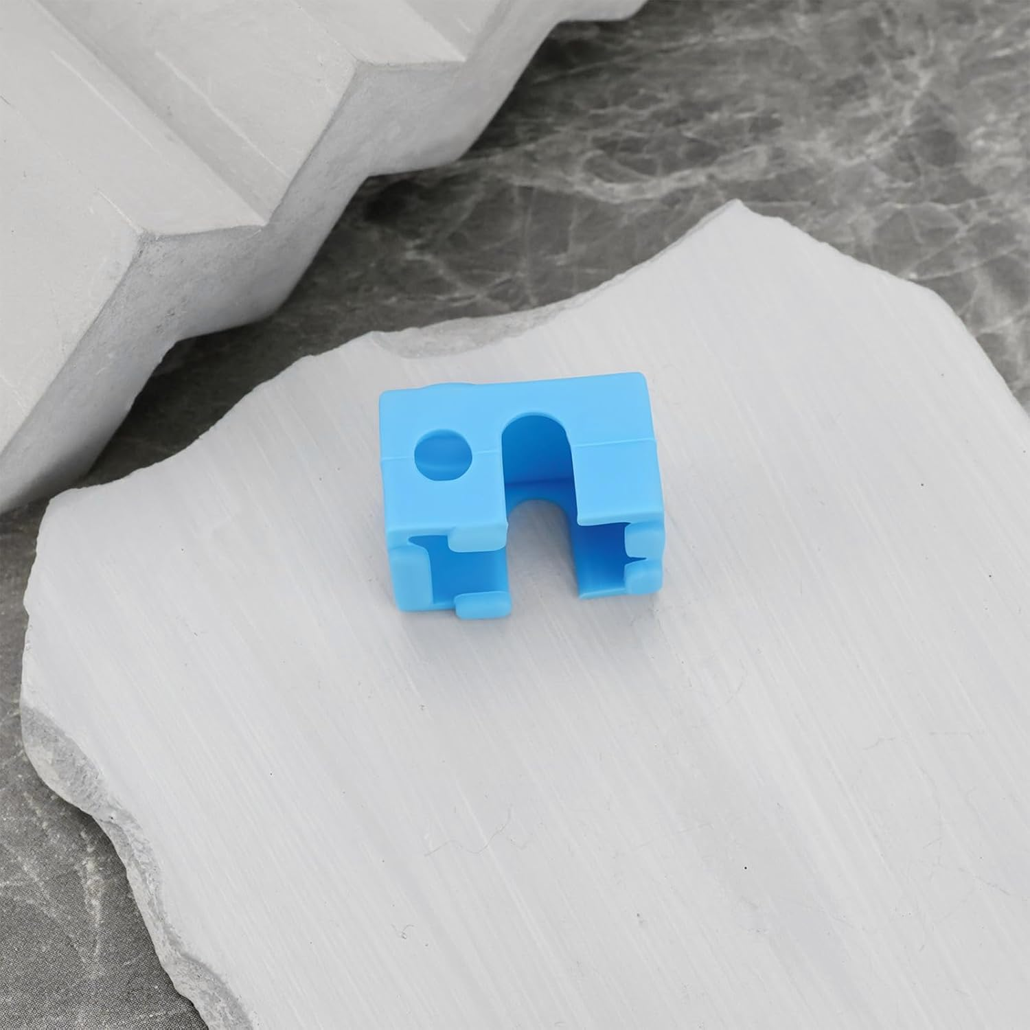 SING F LTD 4Pcs 3D Printer Heater Block Silicone Socks Cover Silicone Hotend Sock Compatible with Prusa MK3 MK3S Compatible with E3D V6 PT100 Blue - Blue image number 2