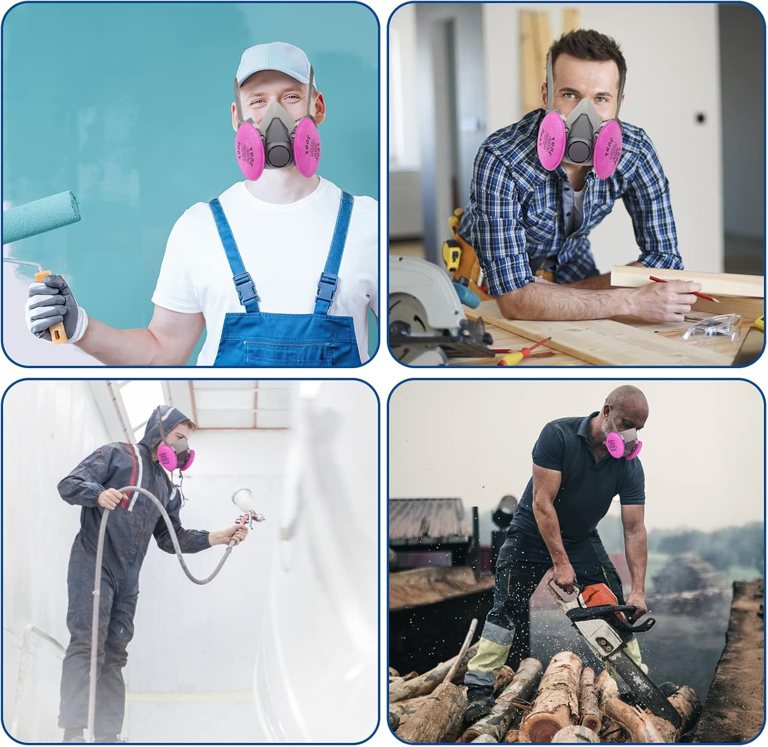 Reusable Half Facepiece Respirator, ASNABYYA Respirаtor against Dust and Organic Vapors, Face Cover Set Used for Painting, Woodworking, Polishing, Spraying, Decorating image number 3