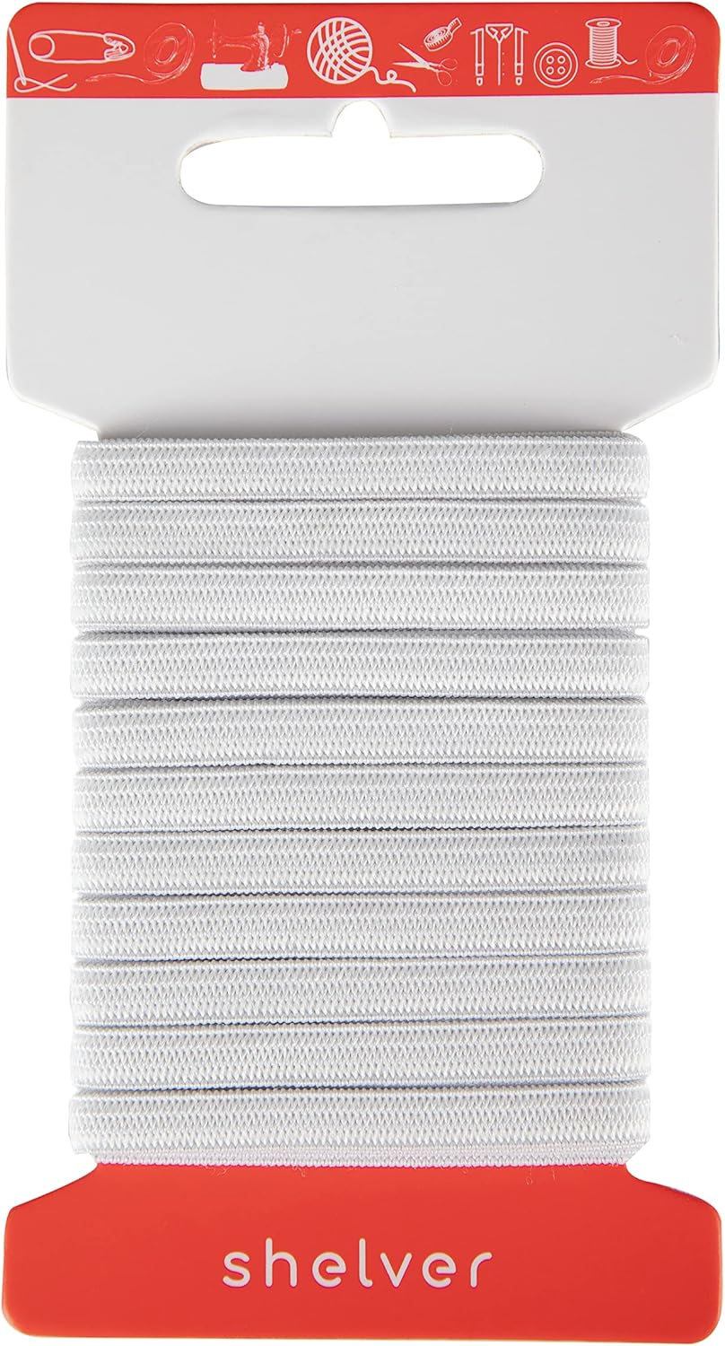 1 Inch Elastic for Sewing, Waistband Elastic, Wide Elastic in Widths: 20/25/40/50/75Mm (White, 25Mm X 5M)