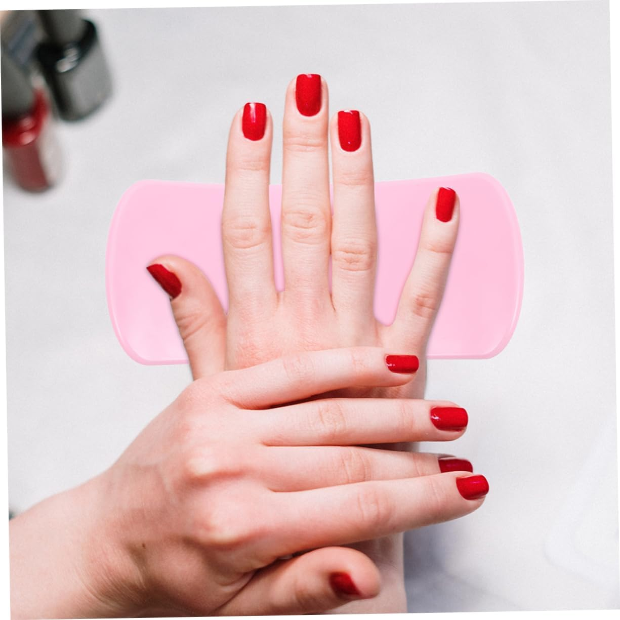 Ipetboom 2Pcs Portable Manicure Hand Rest Pillow Nail Art Hand Support Soft Nail Tech Cushion - Pink image number 2