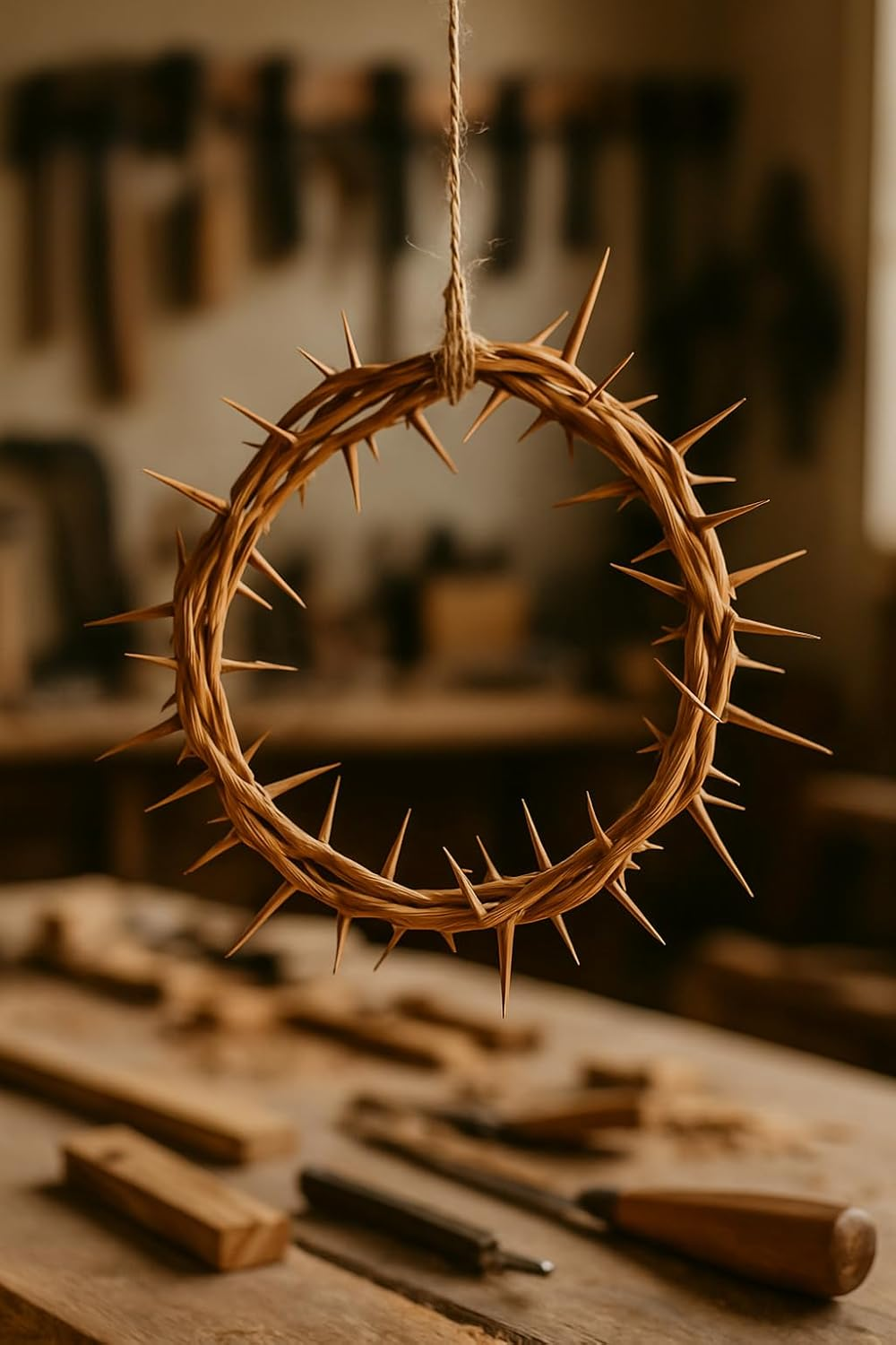 Jerusalem Authentic Biblical Lifesize Real Crown of Thorns with Box & Zuluf Certificate | Religious Easter Wreath Home D&eacute;cor Tree Topper | Jesus Christ Wall Decor Christmas Christian Gifts| HLG214 image number 6