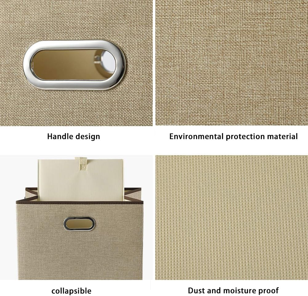 TOMVAES Linen Storage Bins Storage Box with Lid Foldable Box Stool Containers Bench Lid for Home Bedroom Office image number 2