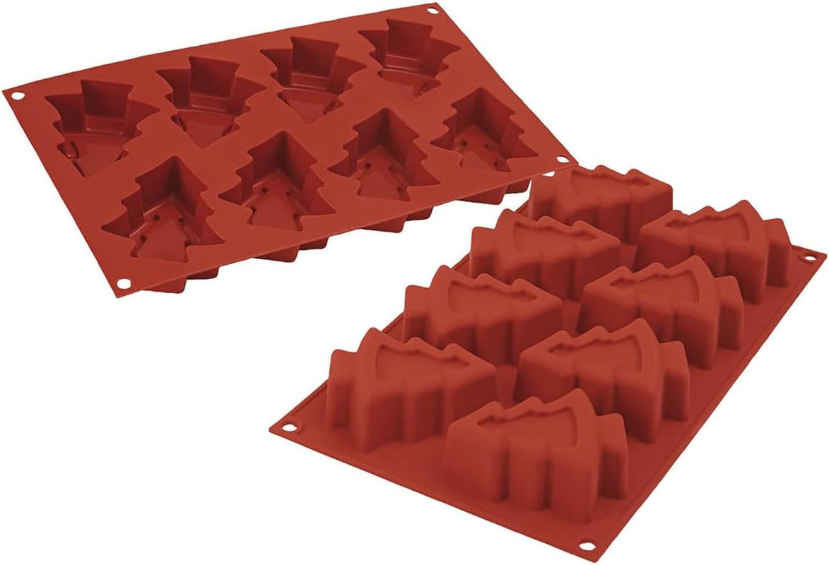 Silikomart SF108 Silicone Let'S Celebrate Bakeware Collection Multi Cake Pan, Christmas Trees image number 4