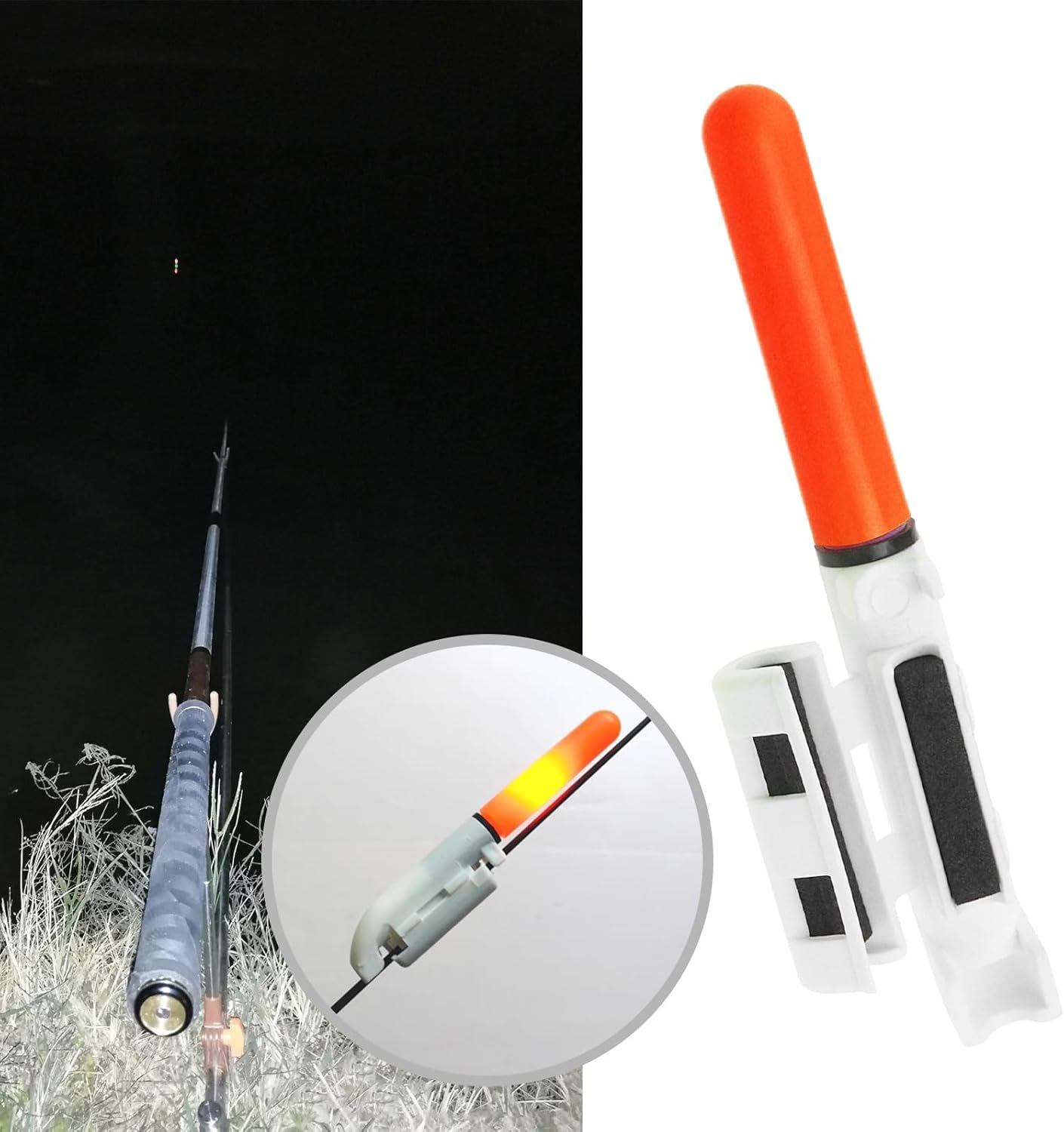 SING F LTD 5Pcs Night Fishing Rod Tip Lights Led Glow Lamp Waterproof Night Fishing Bite Alarm Glow Stick Fishing Tackle Accessories for Night Fishing image number 4