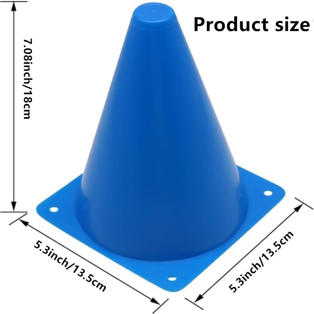 YKHNIS Soccer Cones, 10 Pack Multipurpose Training Cones,Football Training Cones,Agility Field Marker Cones for Basketball Football Drills Training, Outdoor Activity or Events image number 6