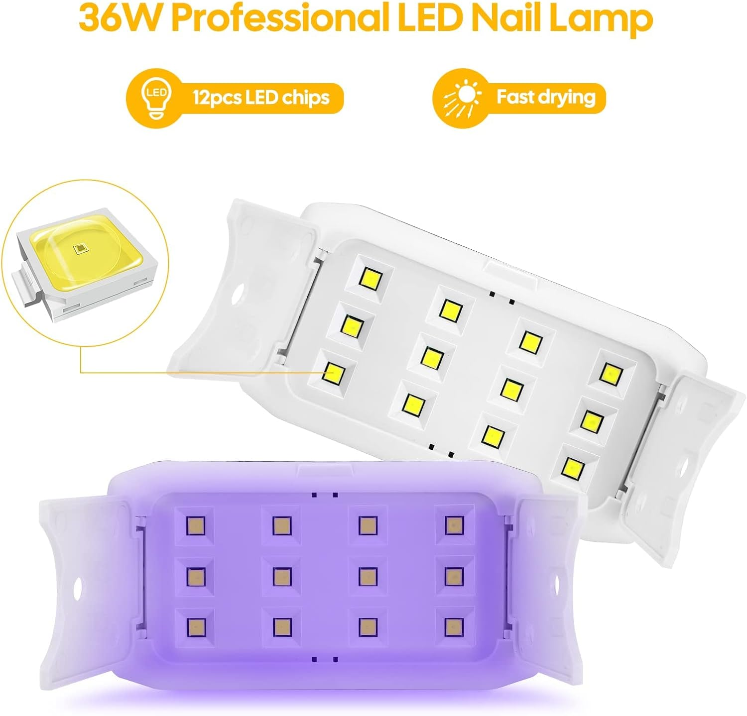 Zalati Nail Lamp 36W UV LED Light Foldable Portable Curing Lamp for Gel Nails Quick Drying Nail Art image number 1