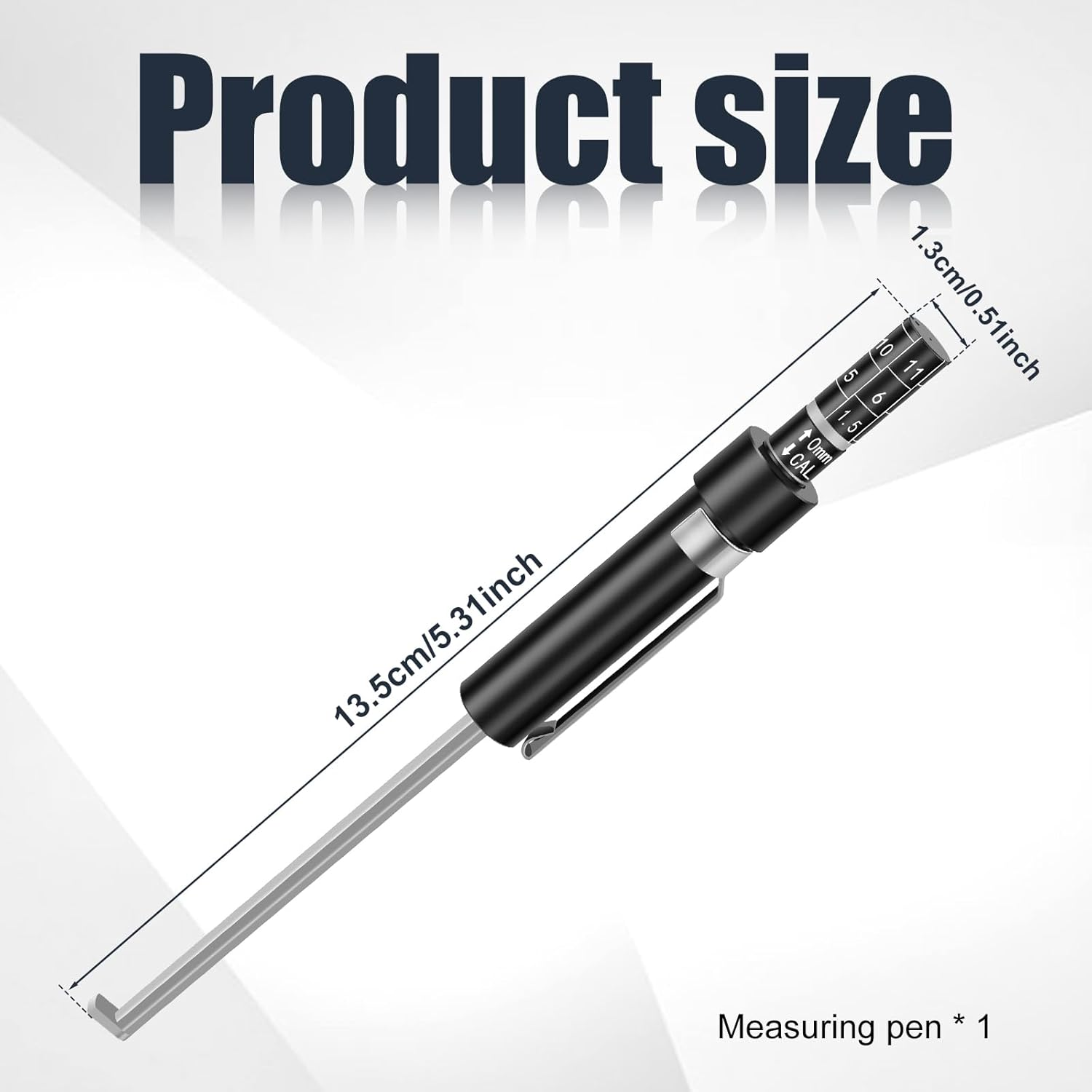 Car Brake Pad Thickness Gauge, Brake Pad Measuring Tool, Brake Pad Tester Pen, Brake Pad Tester Pen with Scale Brake Pad Gauge Auto Brake Measuring Tool for Internal External Brake Pad image number 1