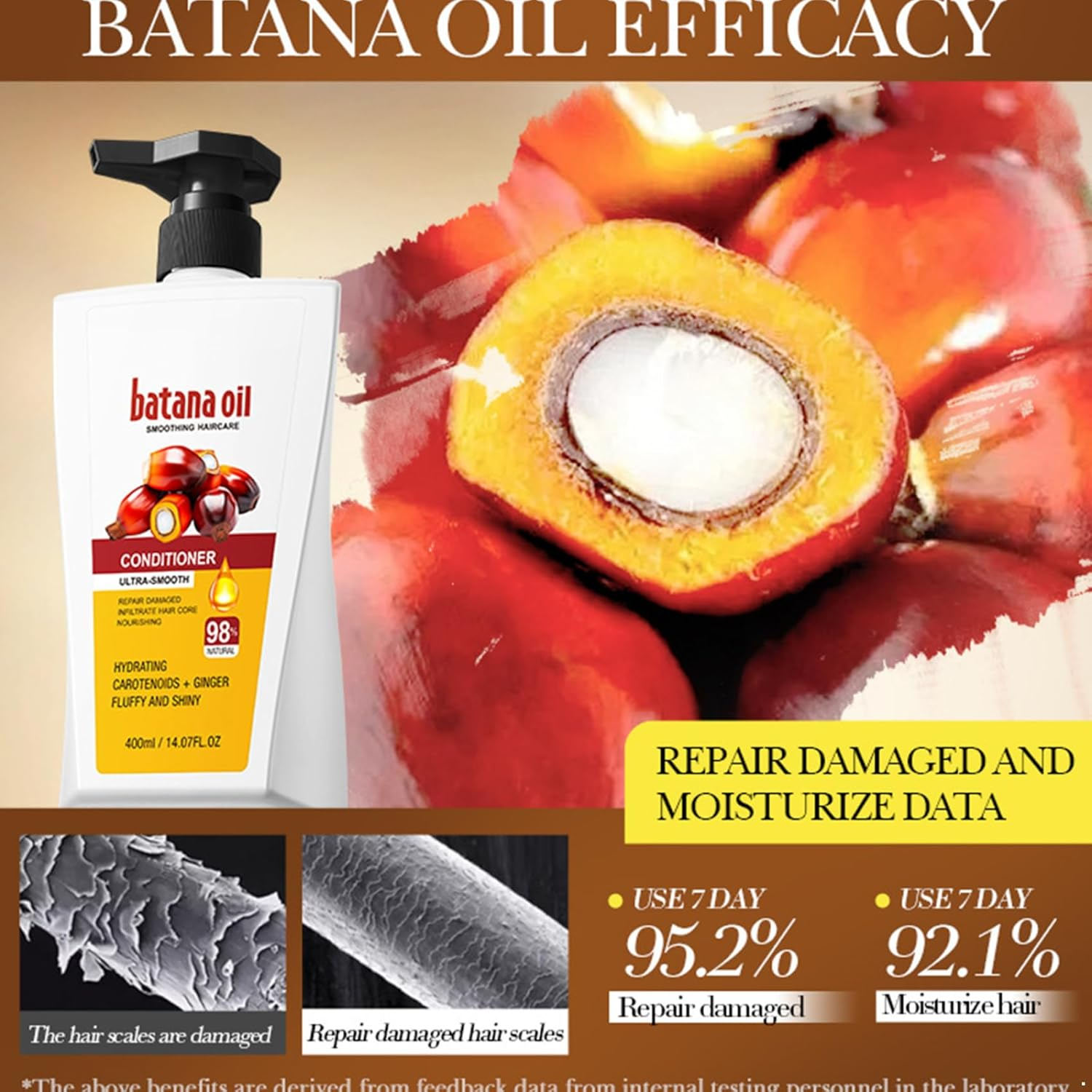 Raenseen Batana Oil Hair Mask 1Pc Deep Conditioning Treatment Hydrates and Repairs Dry Damaged for Enhanced Shine Softness and Frizz Free Hair Men Women White One Size image number 5