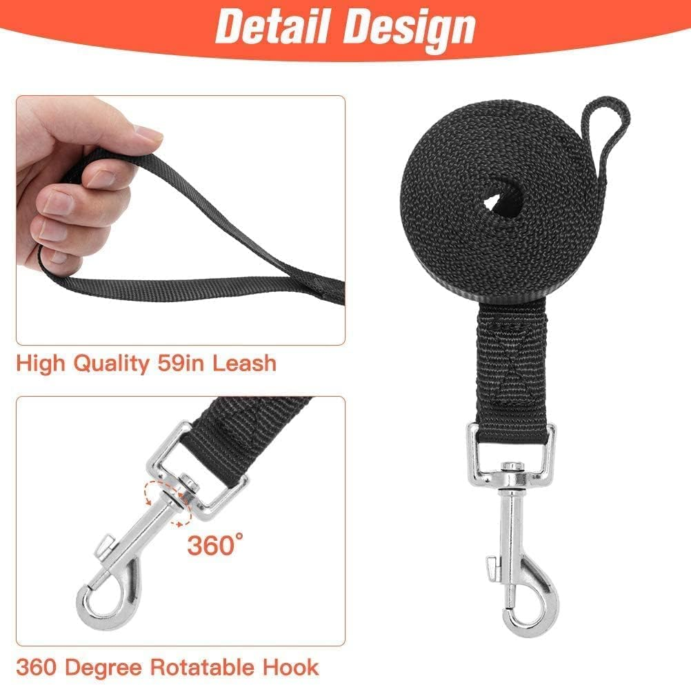 4M Pets No-Pull Reflective Mesh Dog Harness & Leash &ndash; Breathable, Step-In Vest for Small & Medium Dogs (Black, M) image number 1