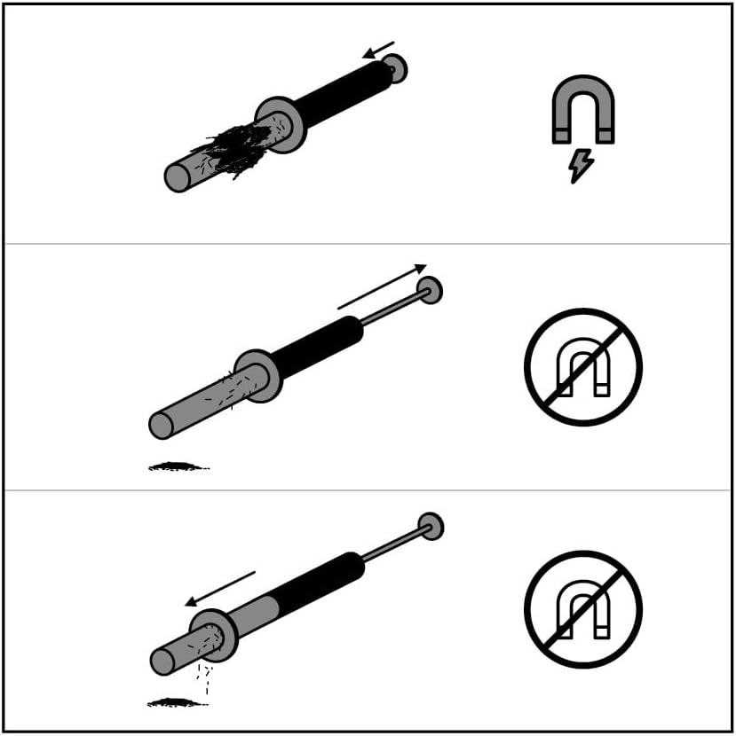 Evolution Power Tools Cyclone Magnet Magnetic Swarf & Chip Collector Wand - Pick up Tool Stick/Sweeper for Metal Shavings from Chop Saw Metal Cutting with Quick-Release image number 4