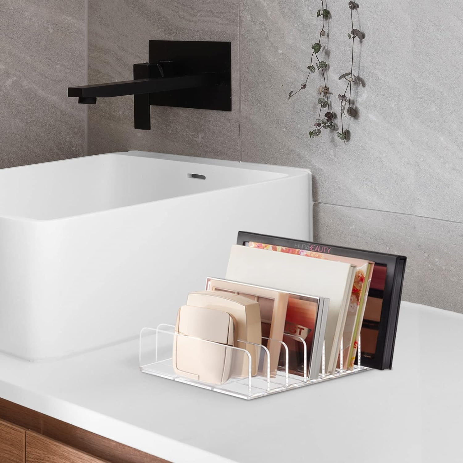 Boxalls 2 Pack Makeup Palettes Organizer, Acrylic Eyeshadow Palette Holder, Clear Make up Organizer Storage Stand, Divided Cosmetic Beauty Organizator for Vanity, Contertop, Cabinet -7 Sections image number 5