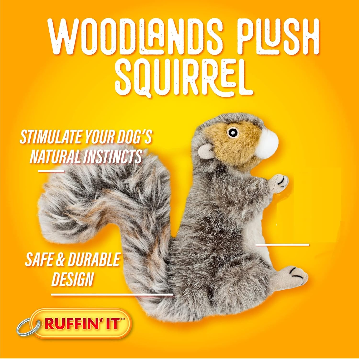 Woodlands Small Plush Squirrel Dog Toy- image number 1