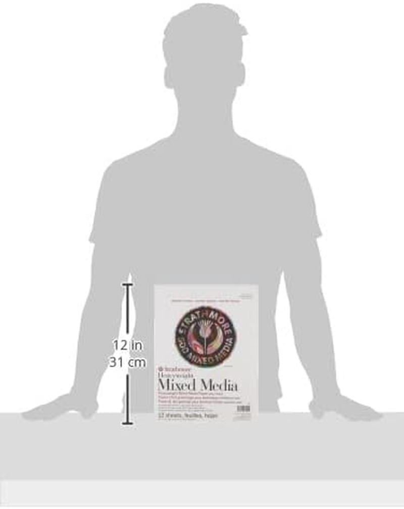 Strathmore 500 Series Heavyweight Mixed Media Pad 9"X12"-12 Sheets -62584900, White, 9X12 image number 4