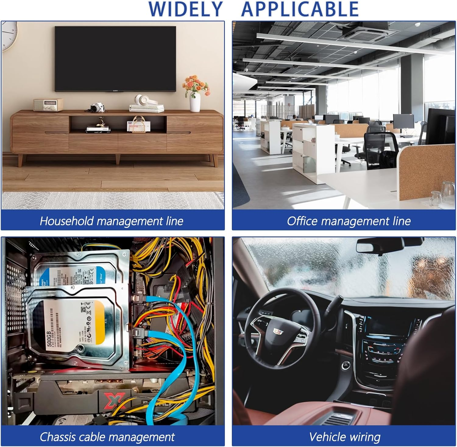 Wzenclave 100 Pcs Small Transparent Adhesives 14 * 14 * 8Mm White Cable Clamps for Cars Offices and Homes Adhesive Cable Clamps for Cable Management