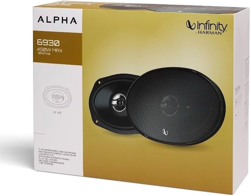 Infinity 3-Way 490W Peak Coaxial Car Audio Speakers, 6 X 9 Inch