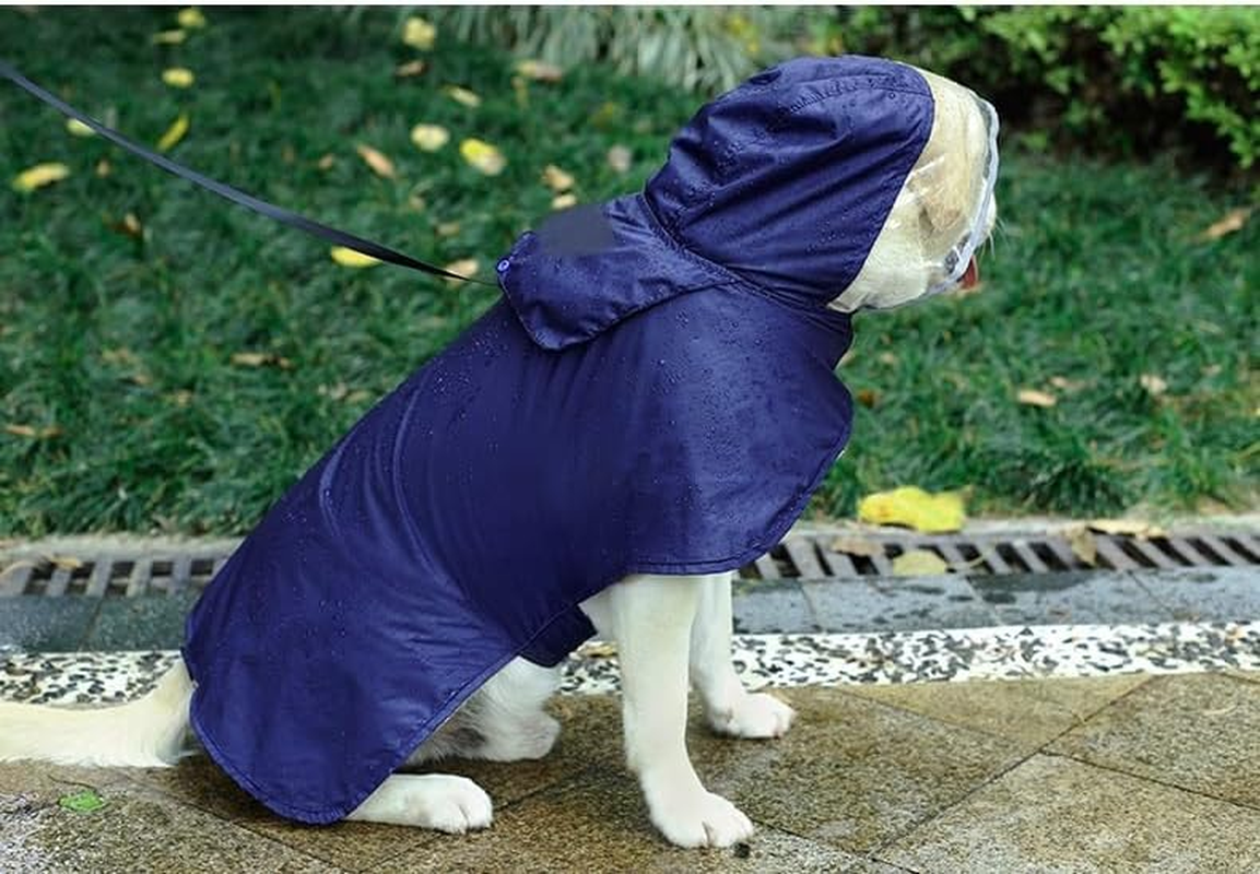 Waterproof Dog Raincoat Hooded Rain Poncho Slicker, Adjustable Pet Rain Jacket with Reflective Strip and Packable Pocket, Lightweight Dog Rain Coats for Small Medium Large Dogs (Blue, L) image number 3