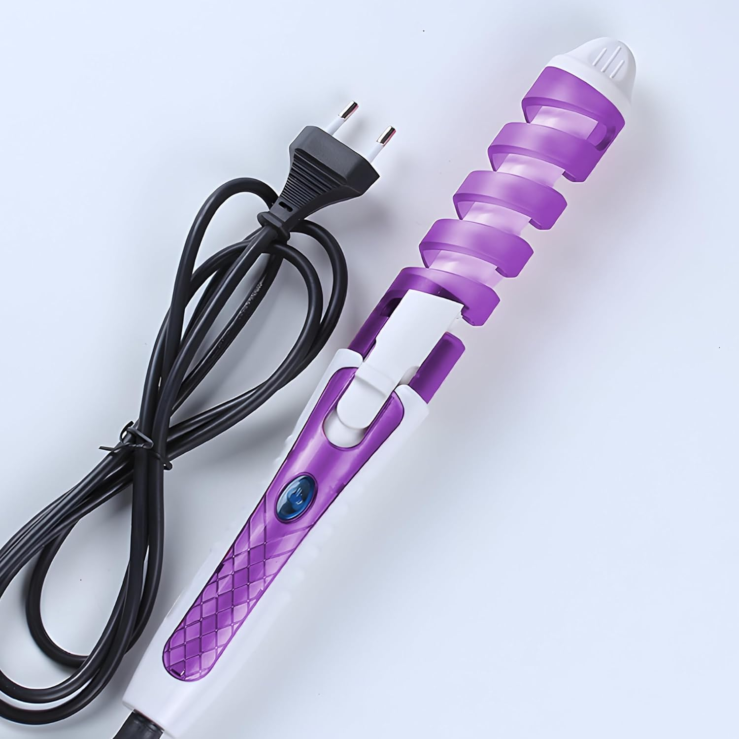 Retoo Curling Iron Ceramic Curlers Large Curls Spiral Ceramic Coating 210&deg;C Curling Iron Professional Hairdressing Salon Hair Curls Violet
