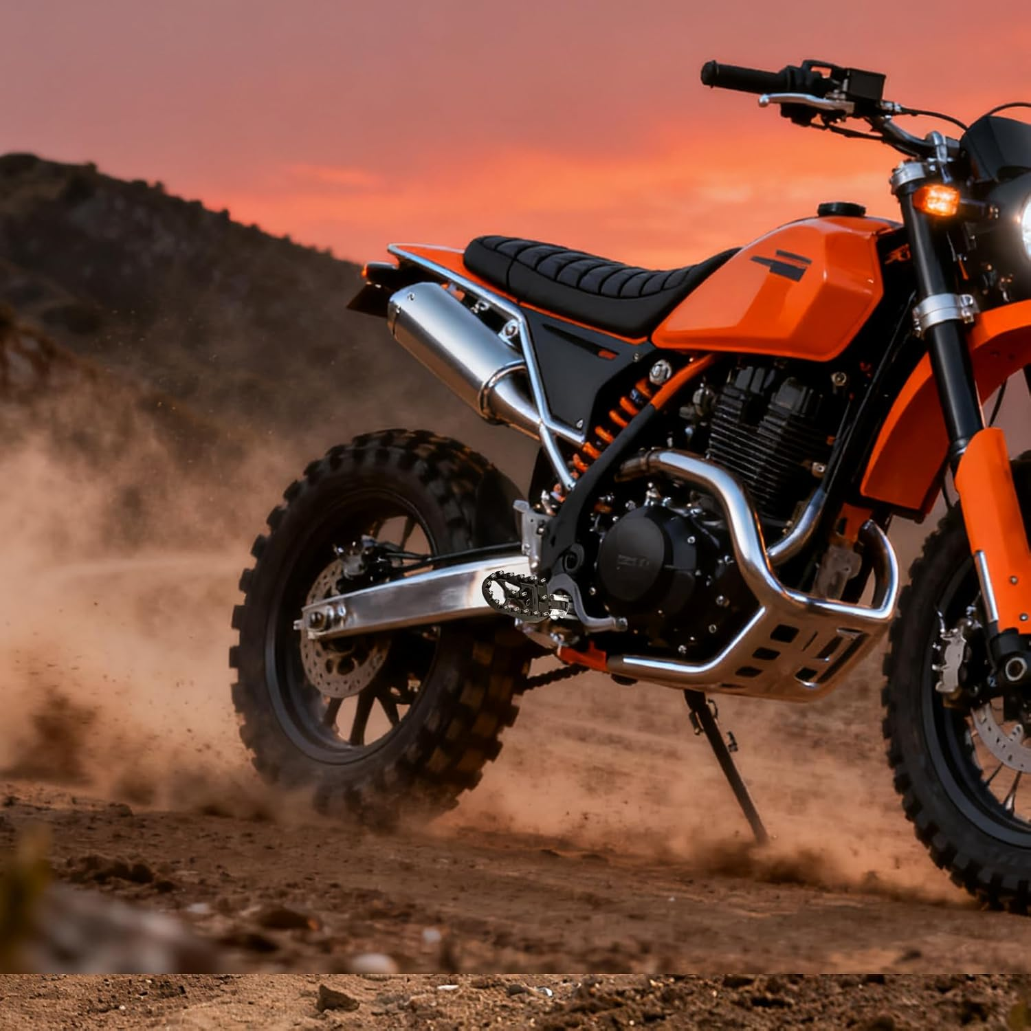 Pacify Motorcycle Foot Pegs,Aluminum Alloy CNC Dirt Bike Pegs 360&deg; Roating anti Slip Wide Bicycle Pedal Fit for Harley Dyna Sportster Fatboy Iron 883 Accessories (Black) image number 2