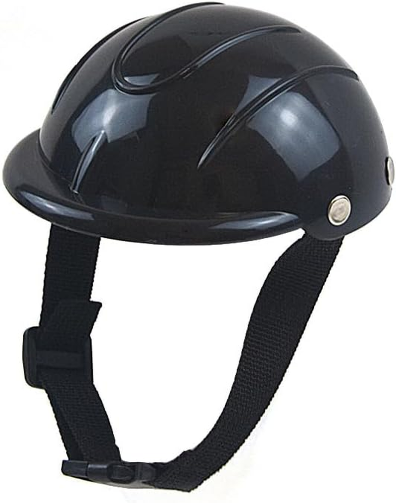 Pet Helmet Dog Ridding Cap Adjustable Outdoor Bike Doggy Helmet Hard Windproof Puppy Motorcycle Helmets for Small Medium Large Dogs (Black, S) image number 2