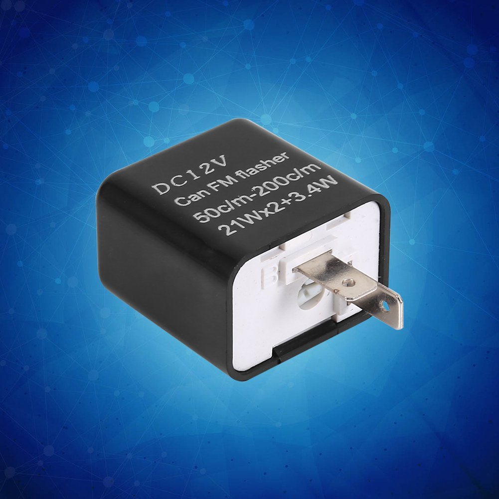 Adjustable Speed, LED Flasher Relay 2-Pin for Motorcycle Turn Signal Indicator Flasher Relay, Eliminate Cutting Wires (Black)