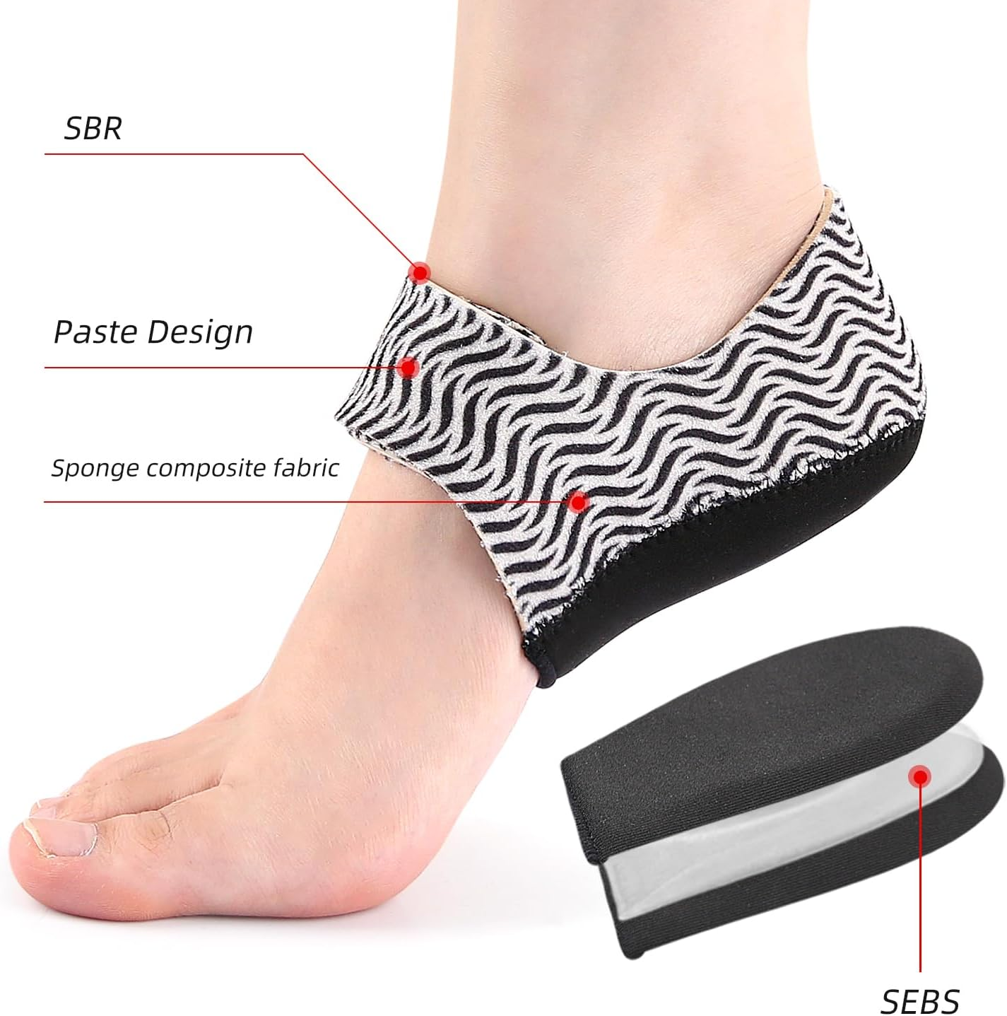 Heel Cushion Cups for Heel Pain Plantar Fasciitis for Men & Women (Large) image number 5