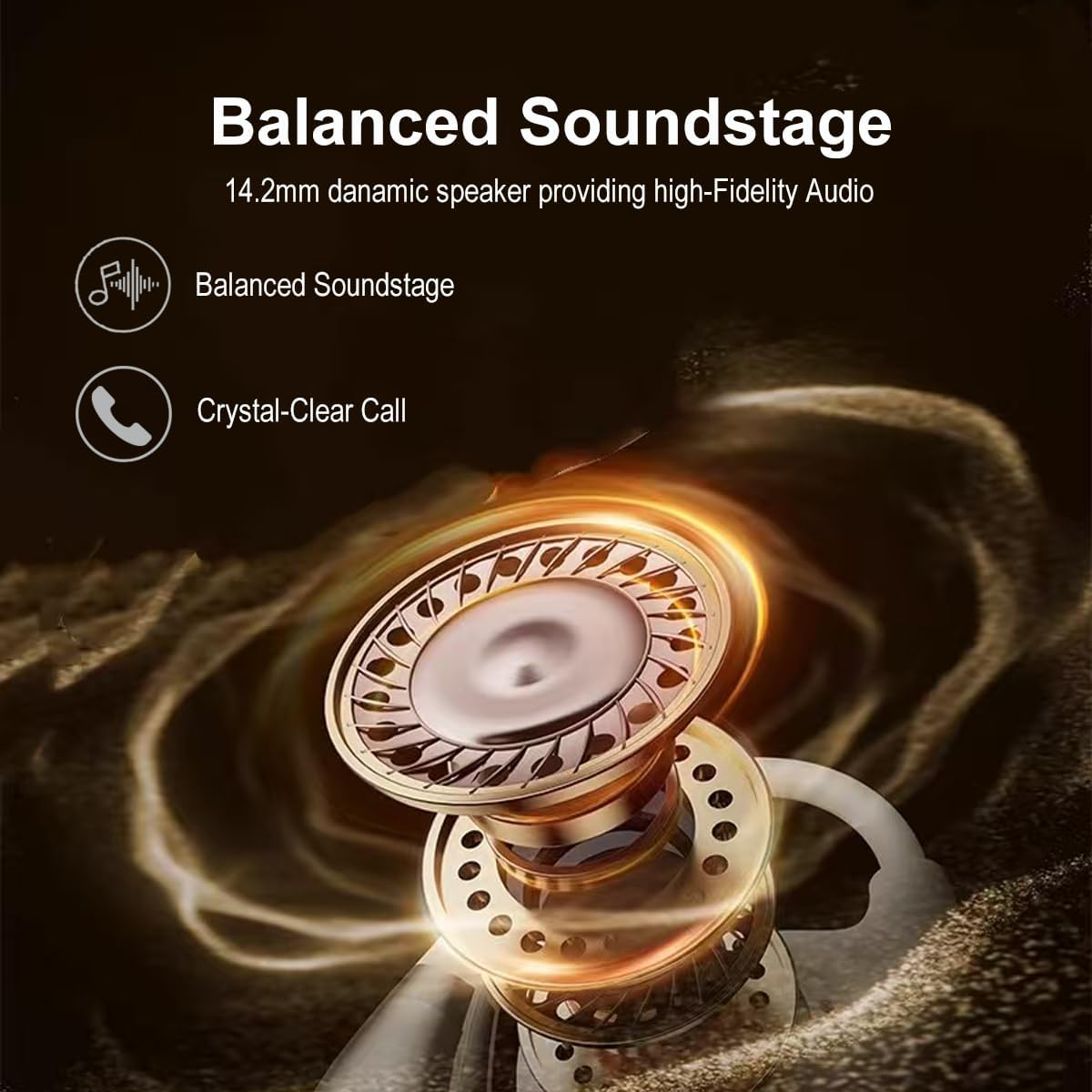 Eleror Open Ear Wireless Earbuds Bluetooth Running Headphones, 6G Ultra Lightweight Small Ear Buds with Nature Sound Earphones for Fitness/Workouts (Black) - Black image number 4