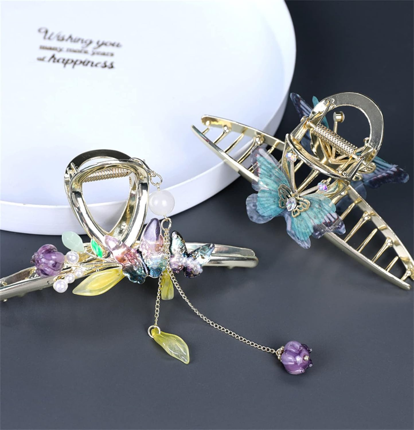 2022 Woman Hair Clips, Girls Women Hair Accessories, Tassel Hair Barrettes, Butterfly Dragonfly Pearl Hairpins,Butterfly image number 2