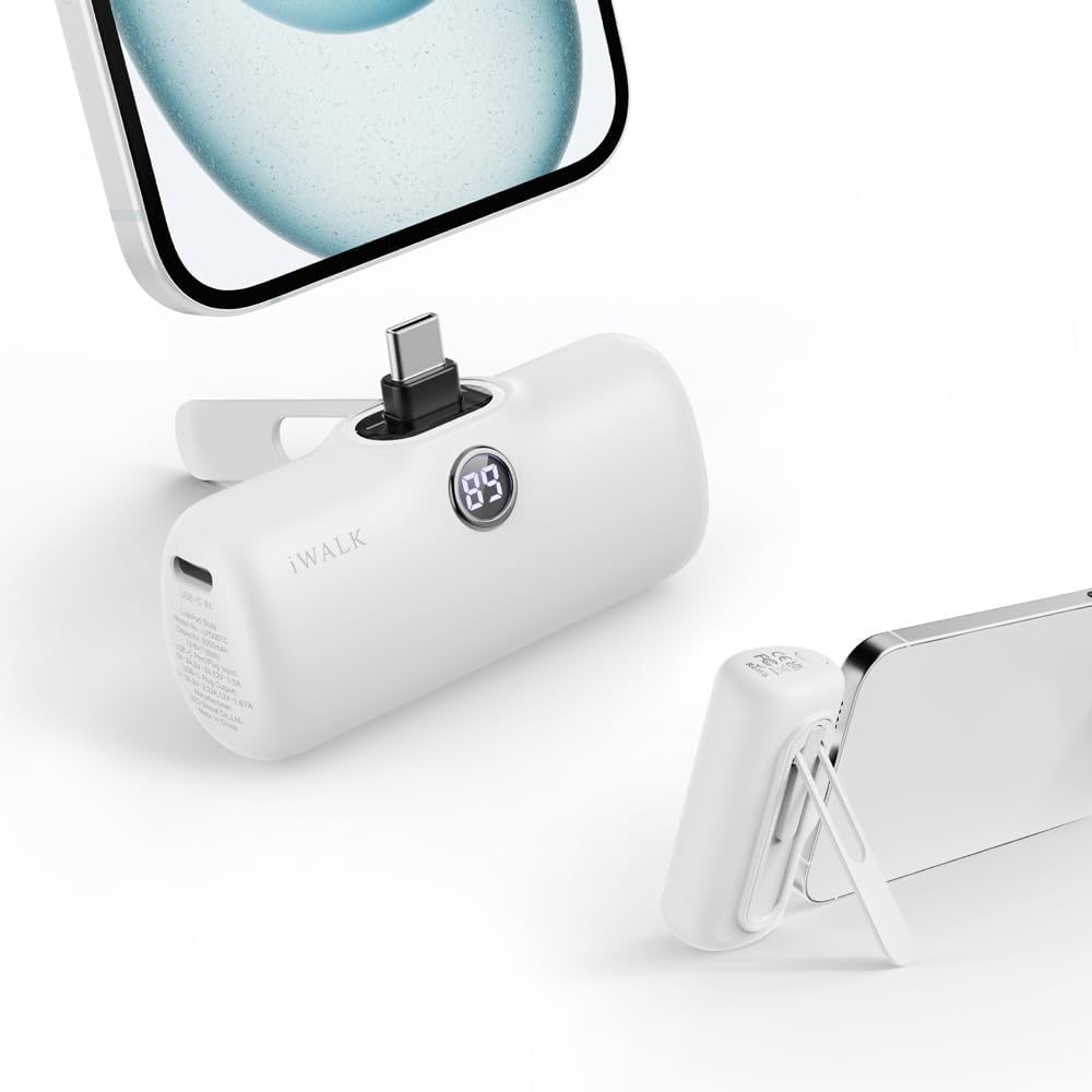 Iwalk Portable Charger for Iphone 15 Iphone 16 Series, 20W PD Fast Charging USB-C Power Bank, LED Display, 5000Mah Battery Pack Compatible with Iphone 15 Plus,15 Pro,15 Pro Max,Samsung Andriod