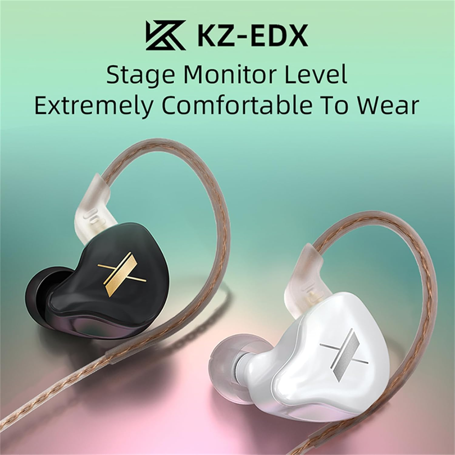 KZ EDX 1DD Hifi Earphone Headphone, Yinyoo EDX In-Ear Earbud with New 10Mm Composite Magnetic Dynamic Driver over Ear Headset with Detachable 2 Pin 0.75MM Cable(With Mic, Black) image number 6