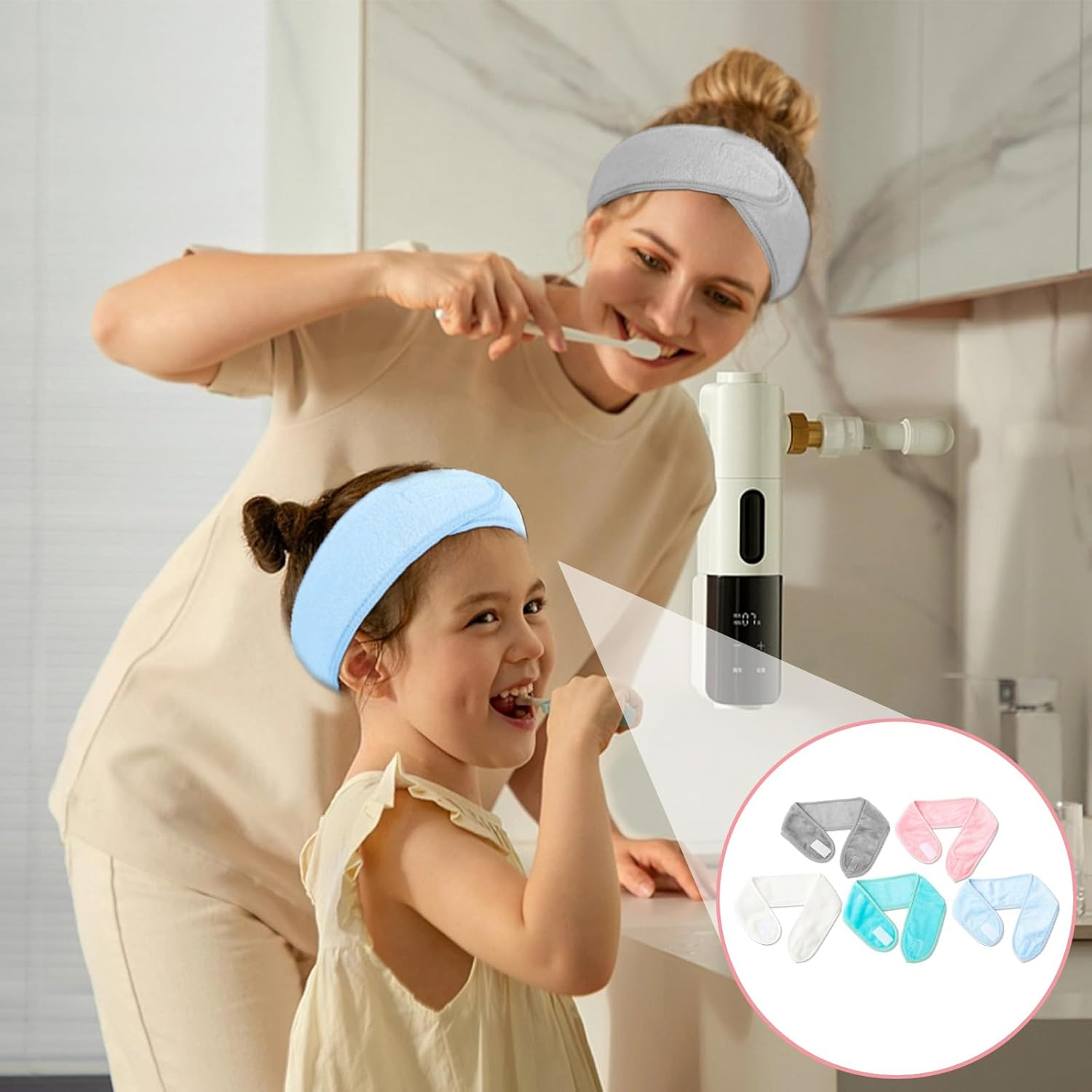 Women'S Cosmetic Hair Band, Set of 5 in Various Colours, 65 Cm, Soft and Adjustable image number 2