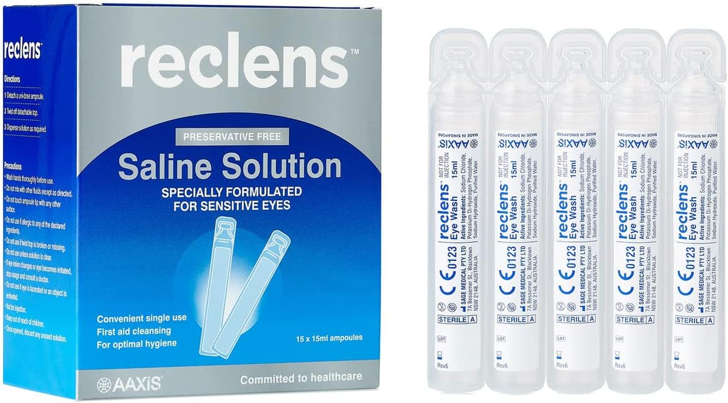 Reclens Saline Solution Ampoules 15 X 15 Ml
