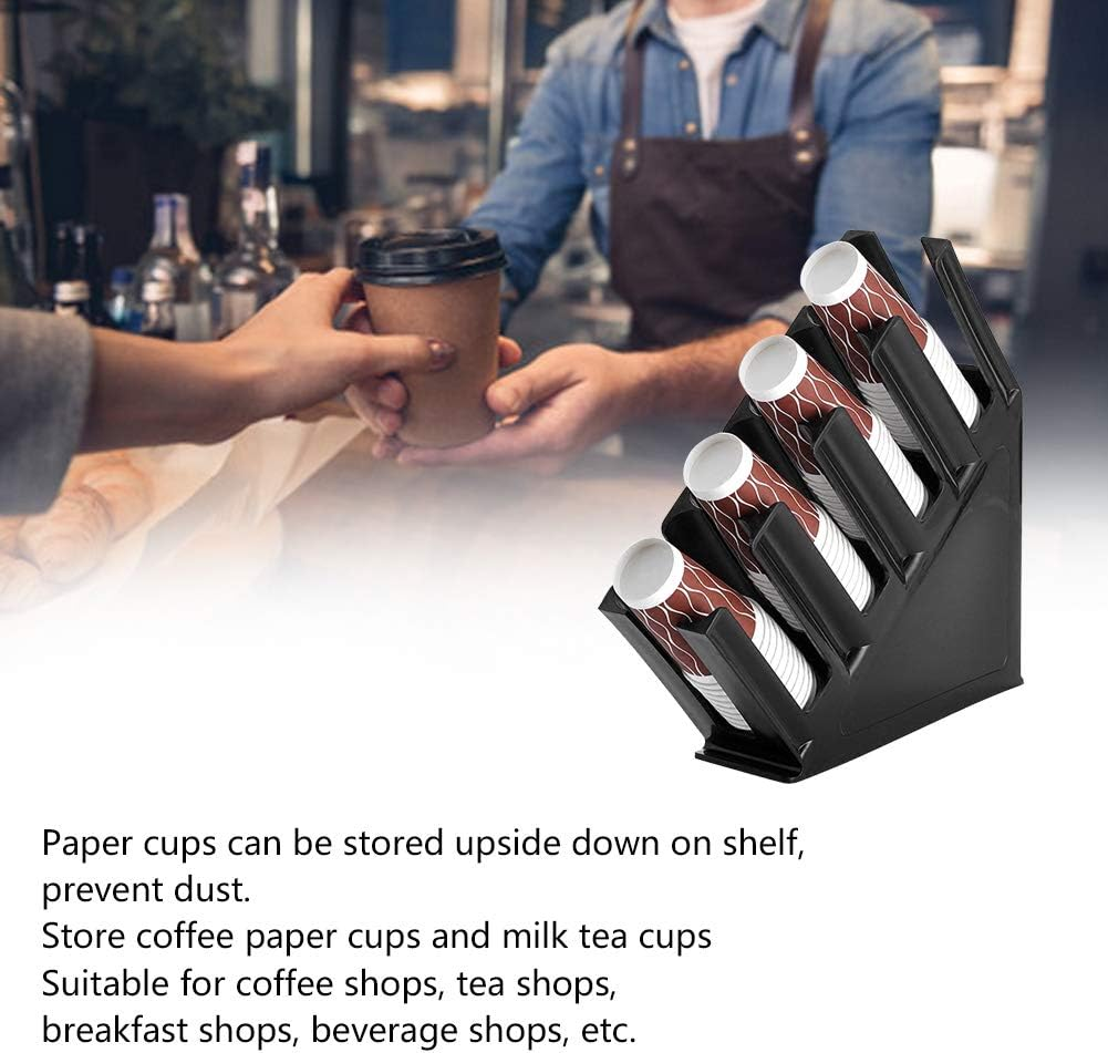 Disposable Coffee Cup Dispenser Holder,Dust-Proof Countertop Paper Cup Holder Storage Organizer for Coffee Milk Tea Shop Restaurant Accessories Halloween Party Supplies(Black)(1#) image number 3