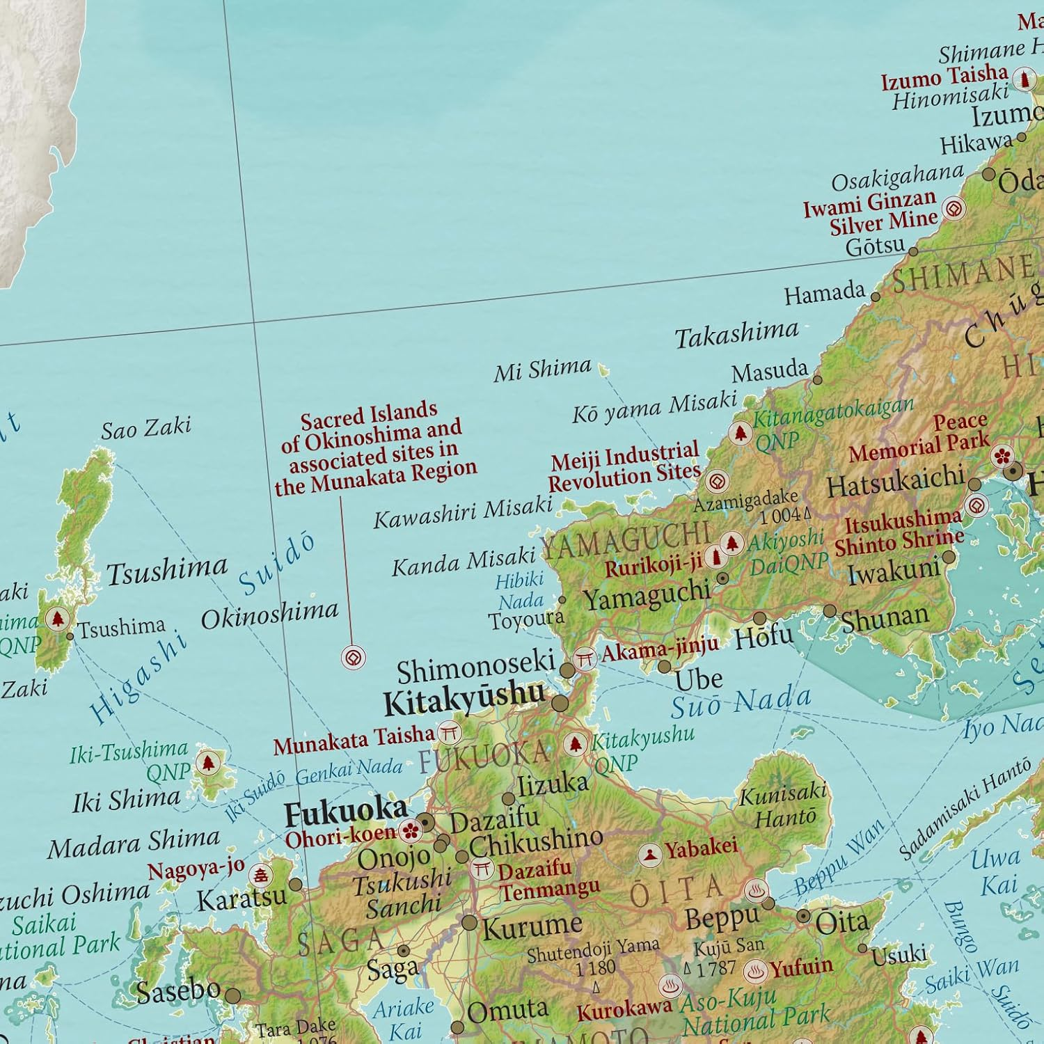 Map of Japan - 17" X 22" - Detailed Cartography - Maps International image number 2