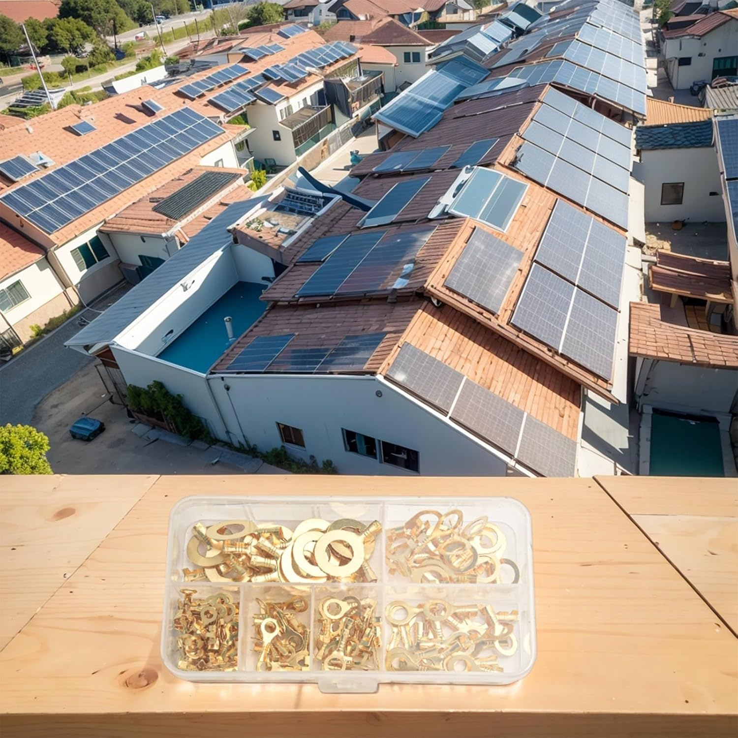 150PCS for for Ring Cable Lug Terminal Blocks for M310 Wire Connectors Non Insulated Crimp Terminals Brass for Ring Eye Wire Connectors for Electrical Wifor Ring