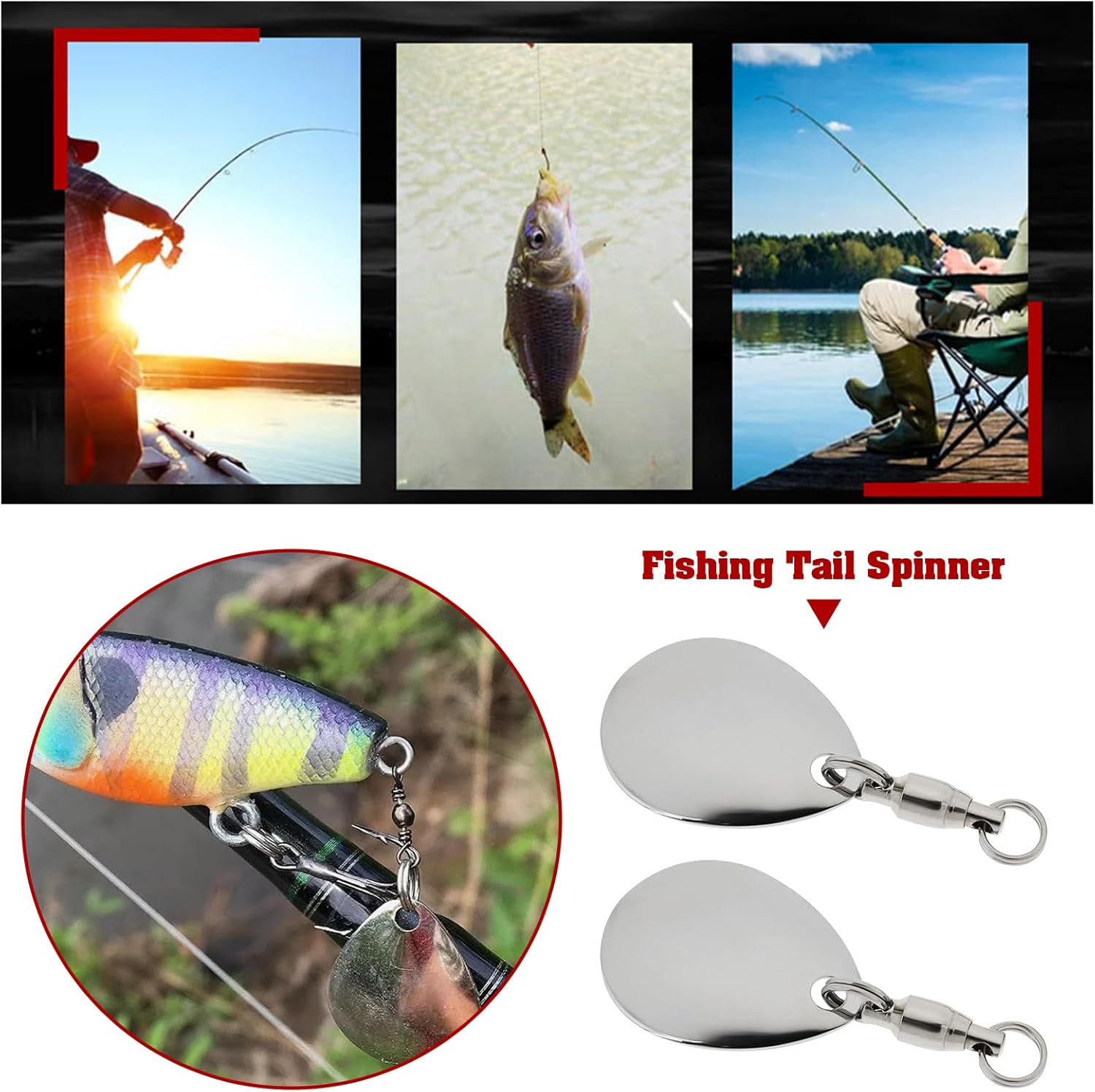 LT Easiyl 25PCS Fishing Tail Spinner with Ball Bearing Swivel Willow Leaf and Water Drop DIY Fishing Lures Accessories 32X10Mm 25X8Mm 18X14Mm Gold Silver