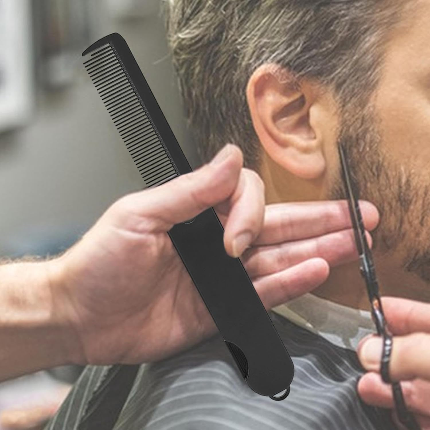 Walopola Foldable Hair Comb, 2 in 1 Mustache Combs, Portable Anti-Static Combs, Fine Tooth Comb & Wide Tooth Comb for Home and Travel